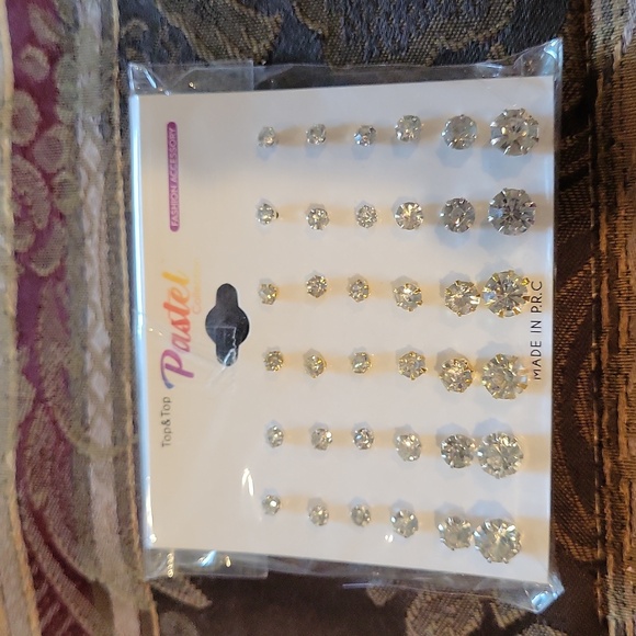 Nordstrom Jewelry - - Nordstrom 18 pairs of cubic zirconia diamond look alike earring bagged